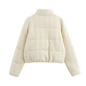 Snowy Knit Puffer